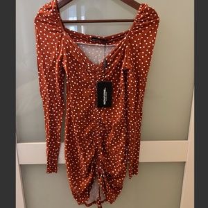 Polka-dot Cotton Bodycon Dress